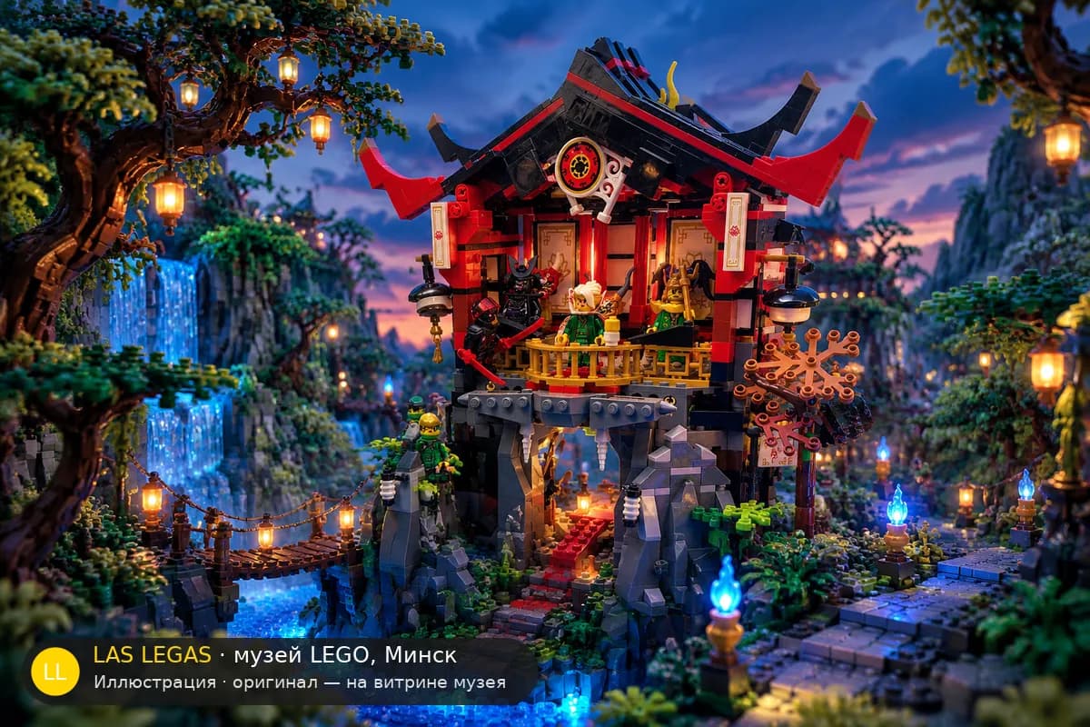 Иллюстрация: LEGO 70643 Храм Воскрешения в диораме своего сюжета