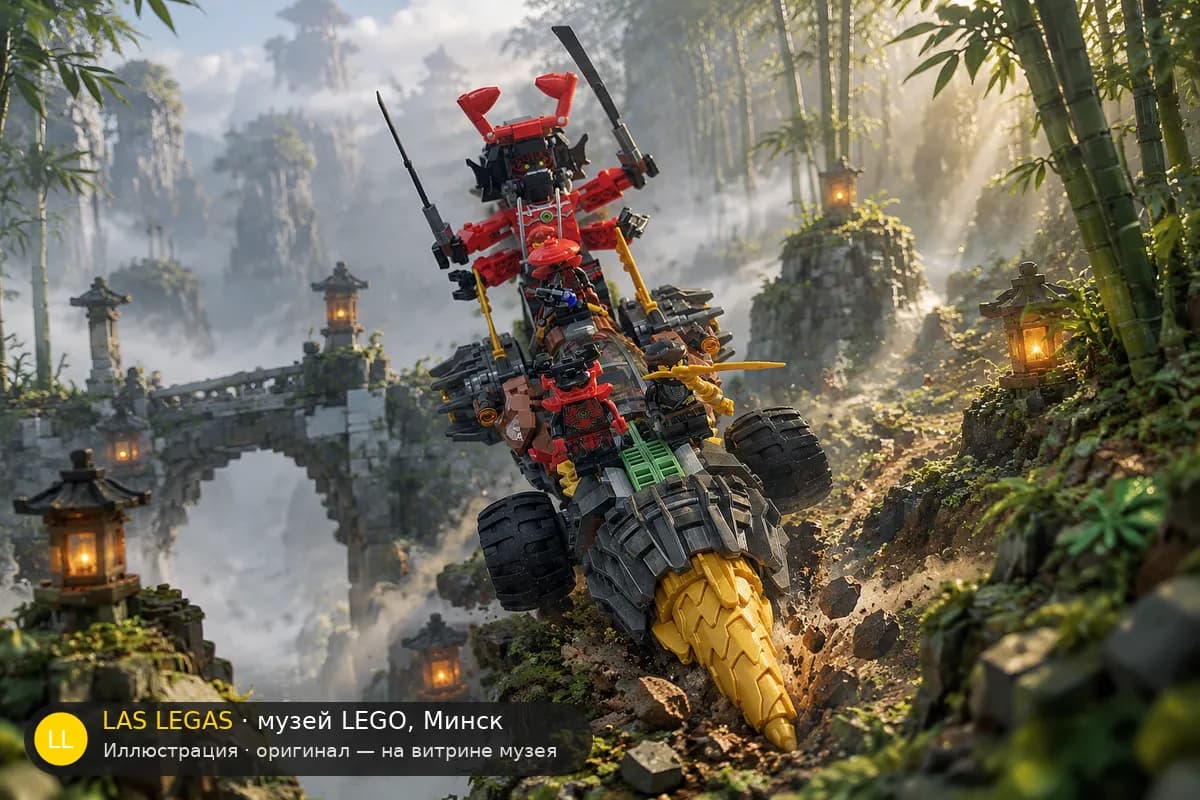 Иллюстрация: LEGO 70669 Земляной бур Коула в диораме своего сюжета