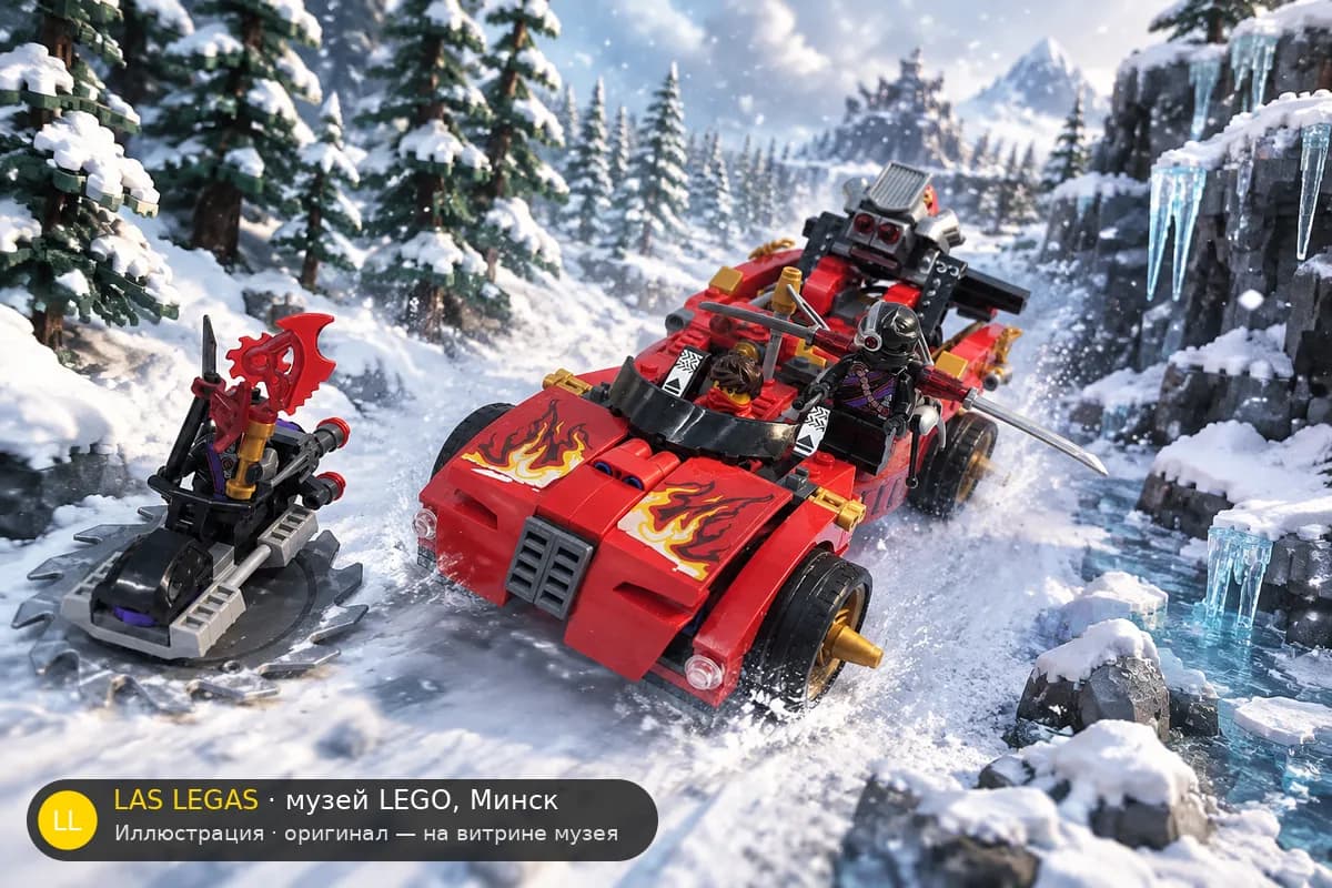 Иллюстрация: LEGO 70727 X-1 Ninja Charger в диораме своего сюжета