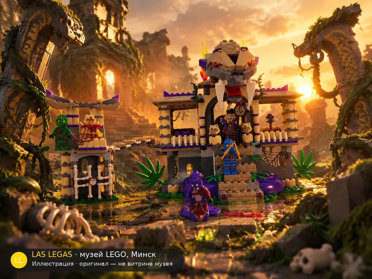 Иллюстрация: LEGO 70749 Вход к Змею в диораме своего сюжета