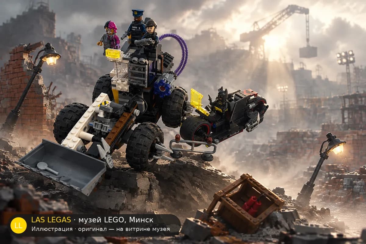 Иллюстрация: LEGO 70915 Двуликий: двойной снос в диораме своего сюжета