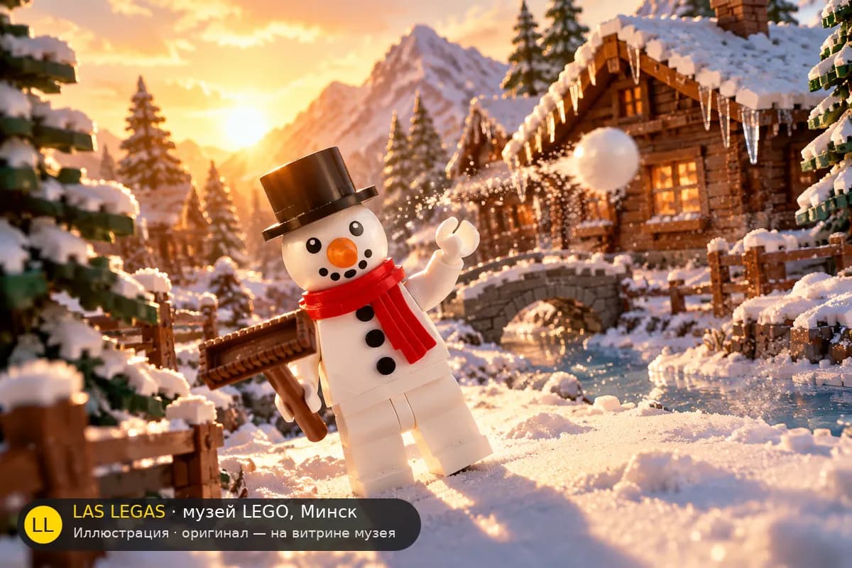 Иллюстрация: LEGO 71034 Снеговик в диораме своего сюжета