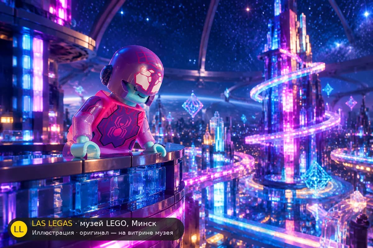 Иллюстрация: LEGO 71050 Минифигурка Марго Кесс / Спайдер-Байт в диораме своего сюжета