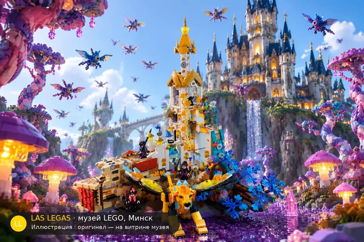 Иллюстрация: LEGO 71486 Замок Ноктюрния в диораме своего сюжета