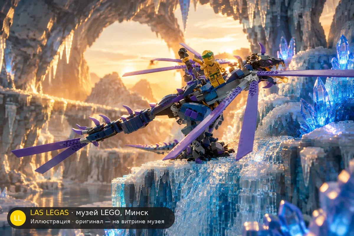 Иллюстрация: LEGO 71742 Дракон Оверлорда в диораме своего сюжета
