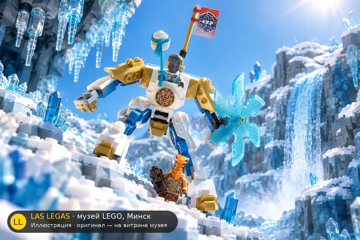 Иллюстрация: LEGO 71761 Механический дракон Зейна EVO в диораме своего сюжета