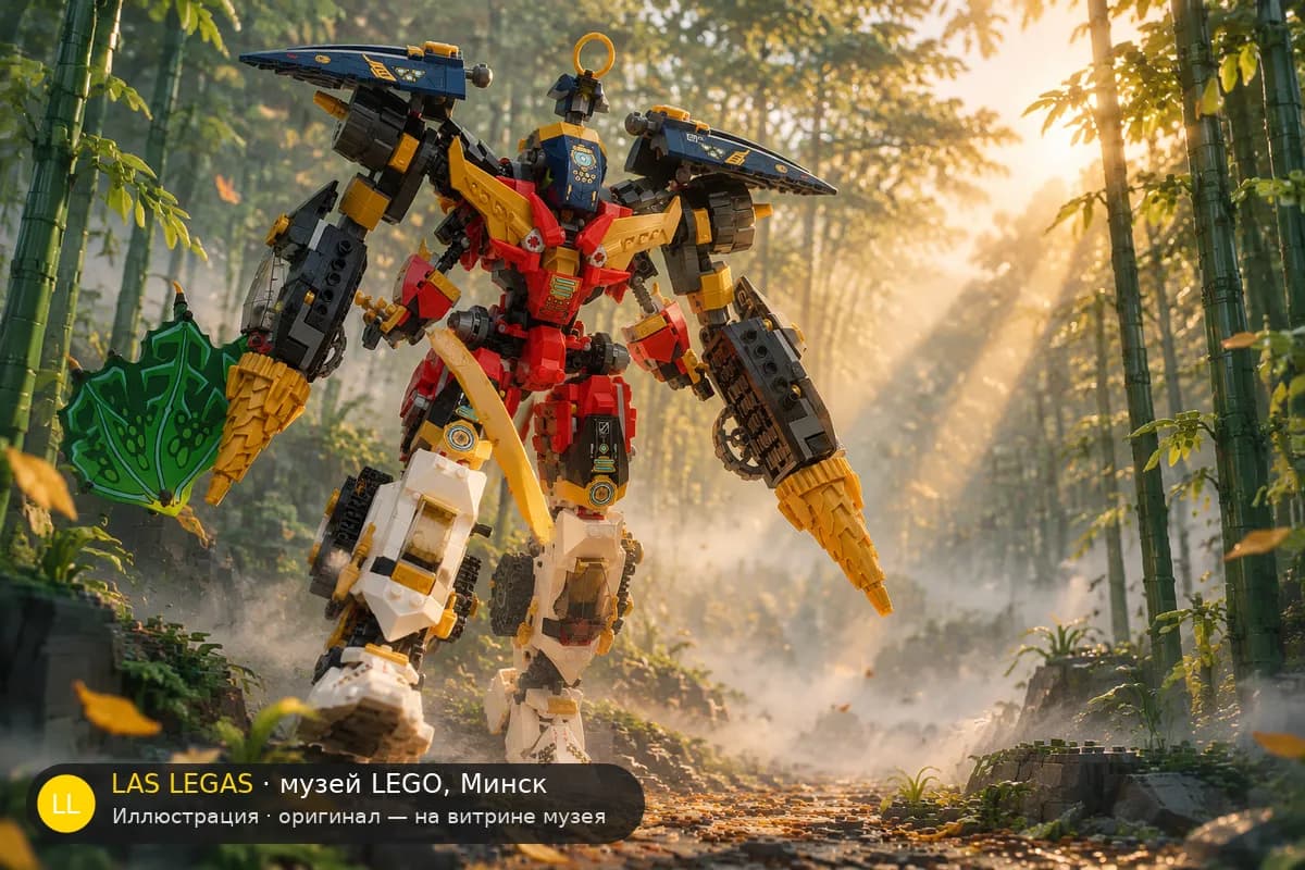 Иллюстрация: LEGO 71765 Ниндзяго: Ультракомбо-мех ниндзя в диораме своего сюжета