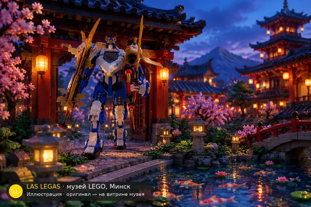 Иллюстрация: LEGO 71785 Титан-мех Джея в диораме своего сюжета