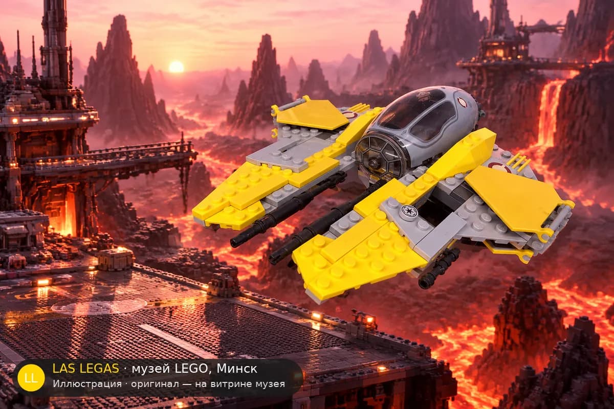 Иллюстрация: LEGO 75038 Джедайский перехватчик в диораме своего сюжета