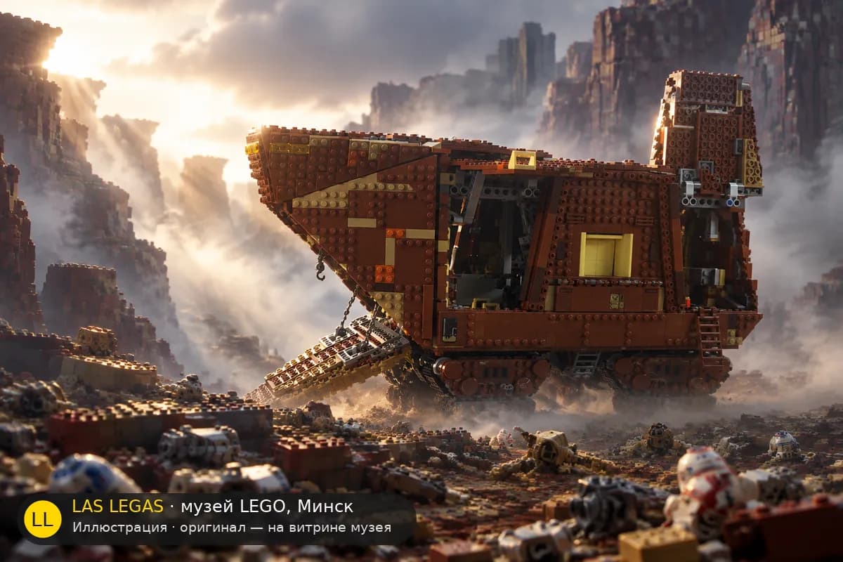 Иллюстрация: LEGO 75059 Песчаный краулер в диораме своего сюжета