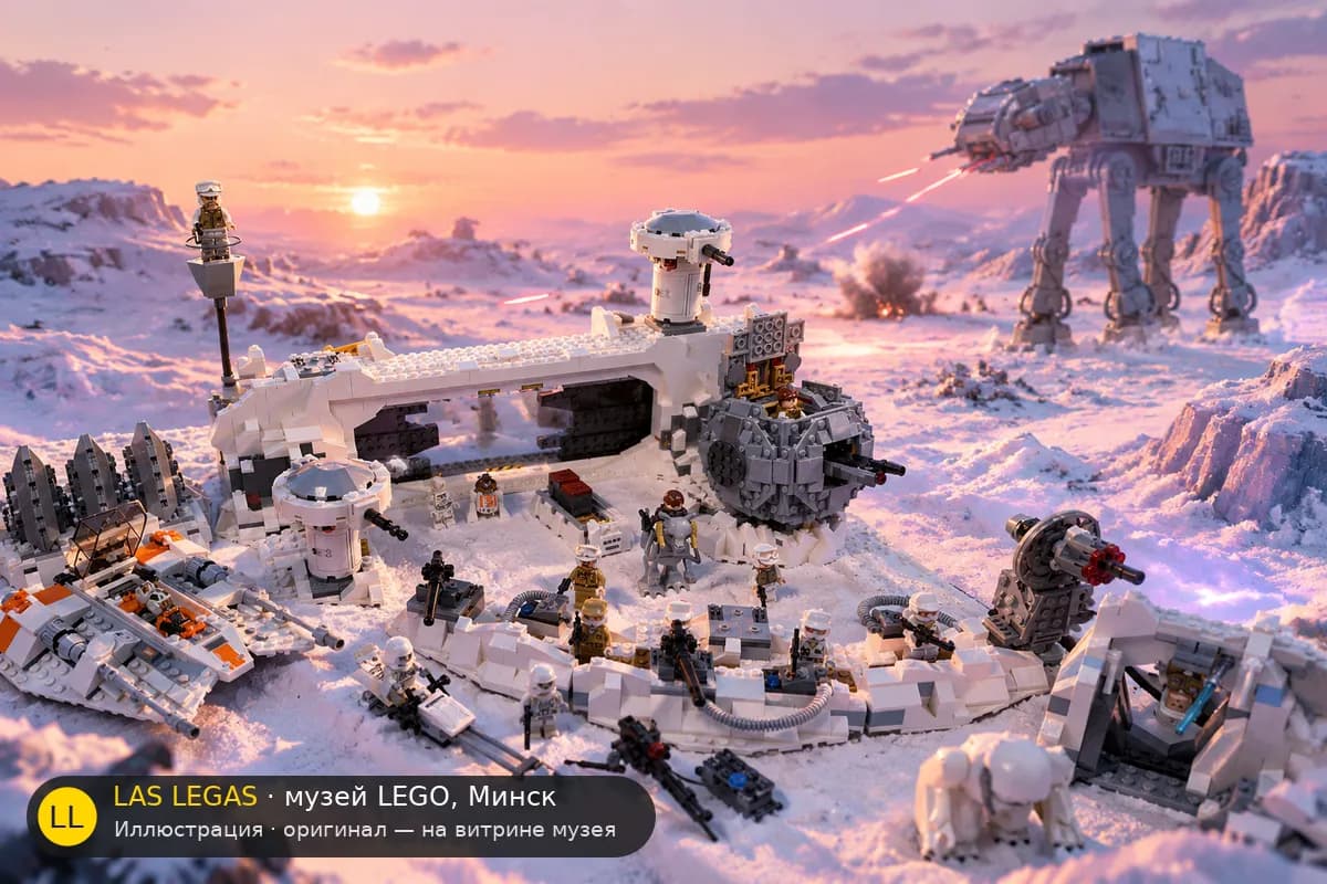Иллюстрация: LEGO 75098 Штурм Хота в диораме своего сюжета
