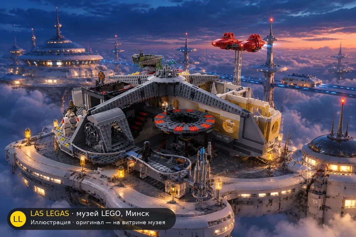 Иллюстрация: LEGO 75222 Предательство в Облачном городе в диораме своего сюжета