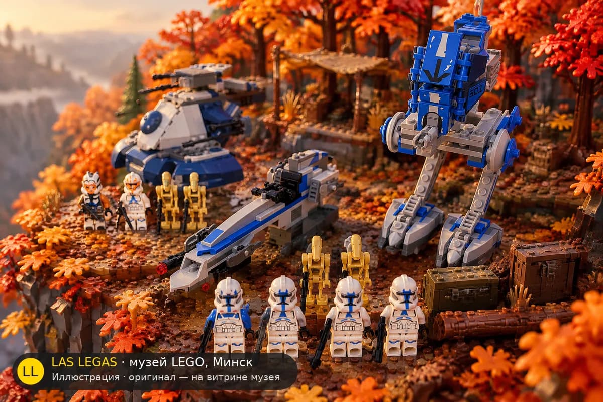 Иллюстрация: LEGO 75280 Отряд клонов 501-го легиона в диораме своего сюжета