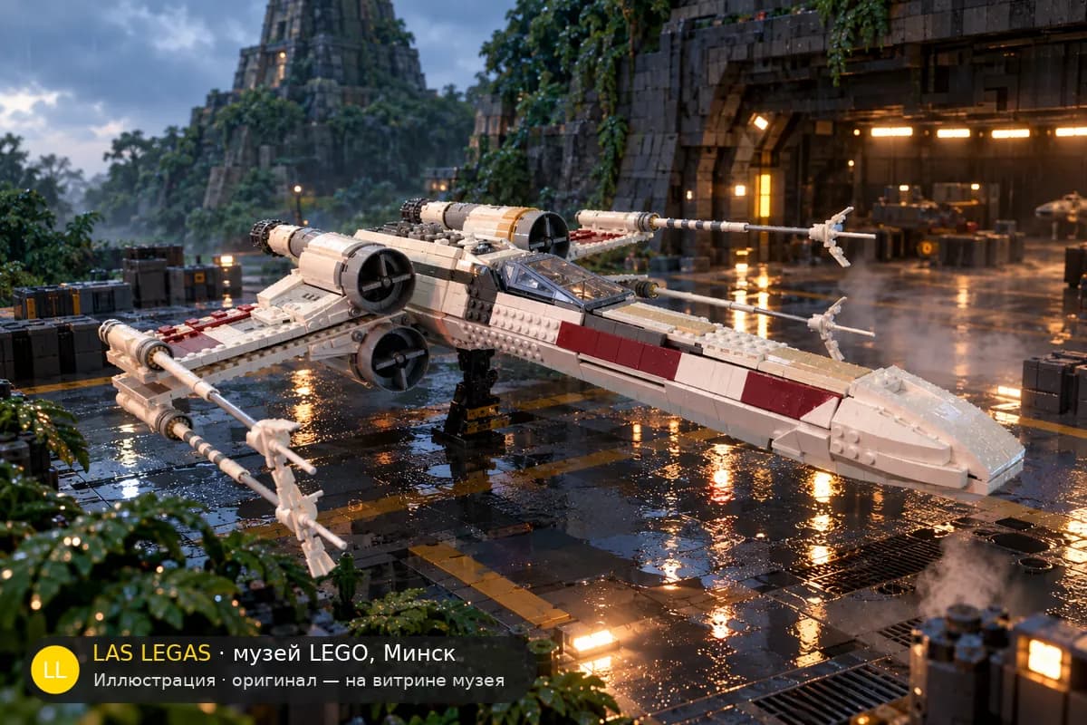Иллюстрация: LEGO 75355 X-wing Starfighter в диораме своего сюжета