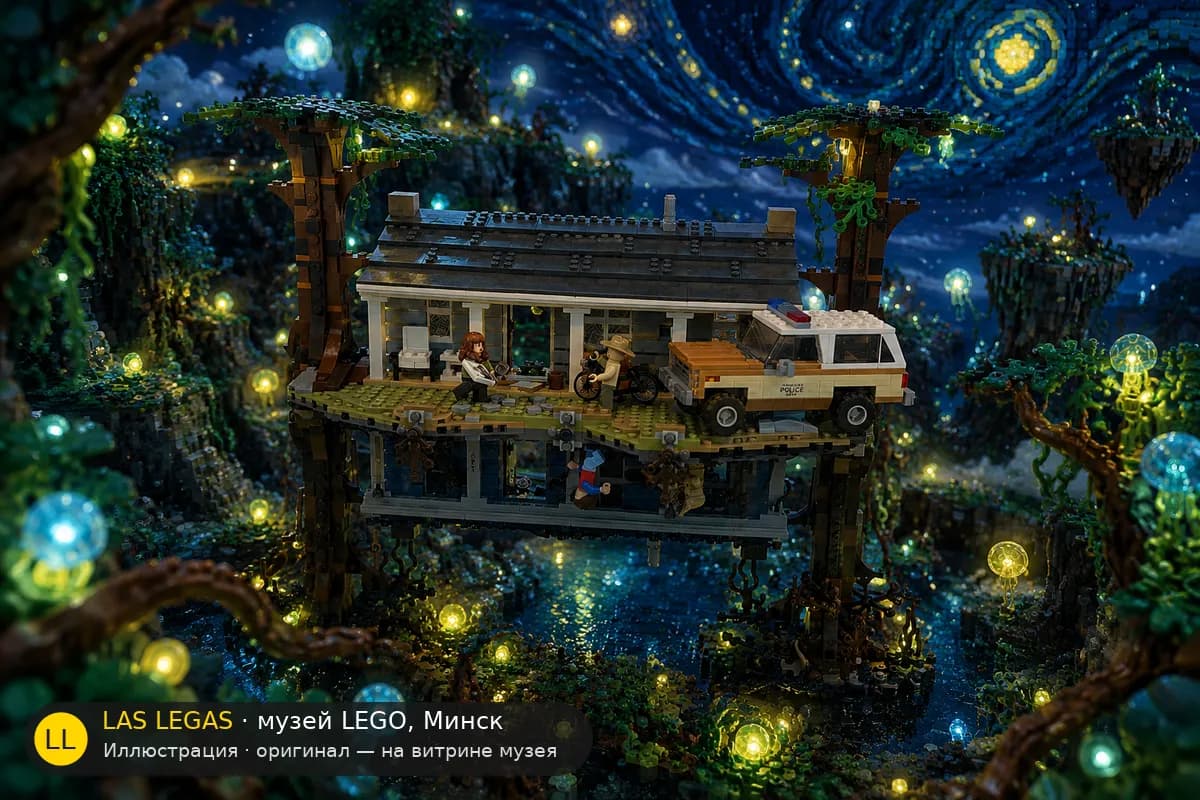 Иллюстрация: LEGO 75810 Очень странные дела: Изнанка в диораме своего сюжета
