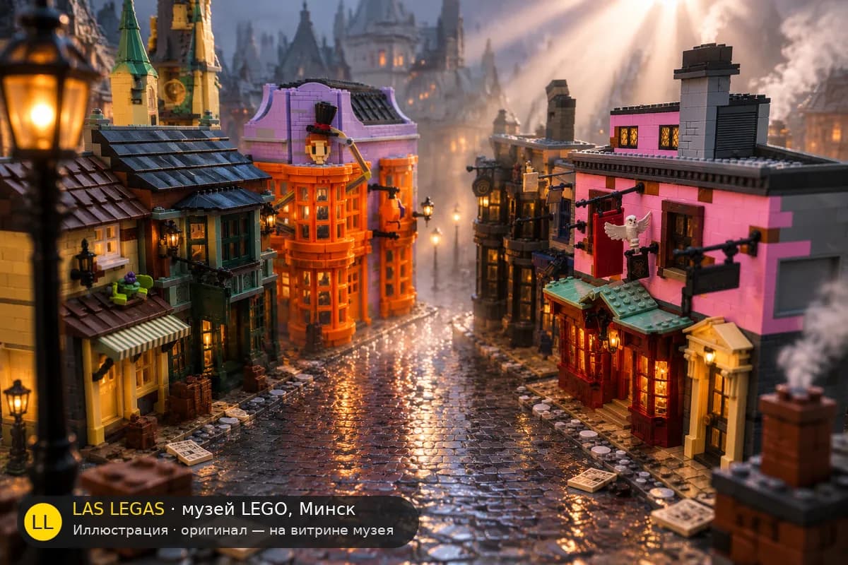 Иллюстрация: LEGO 75978 Косой переулок в диораме своего сюжета