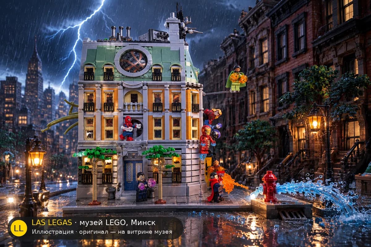 Иллюстрация: LEGO 76218 Санктум Санкторум в диораме своего сюжета