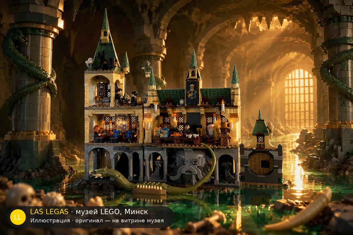 Иллюстрация: LEGO 76389 Тайная комната Хогвартса в диораме своего сюжета