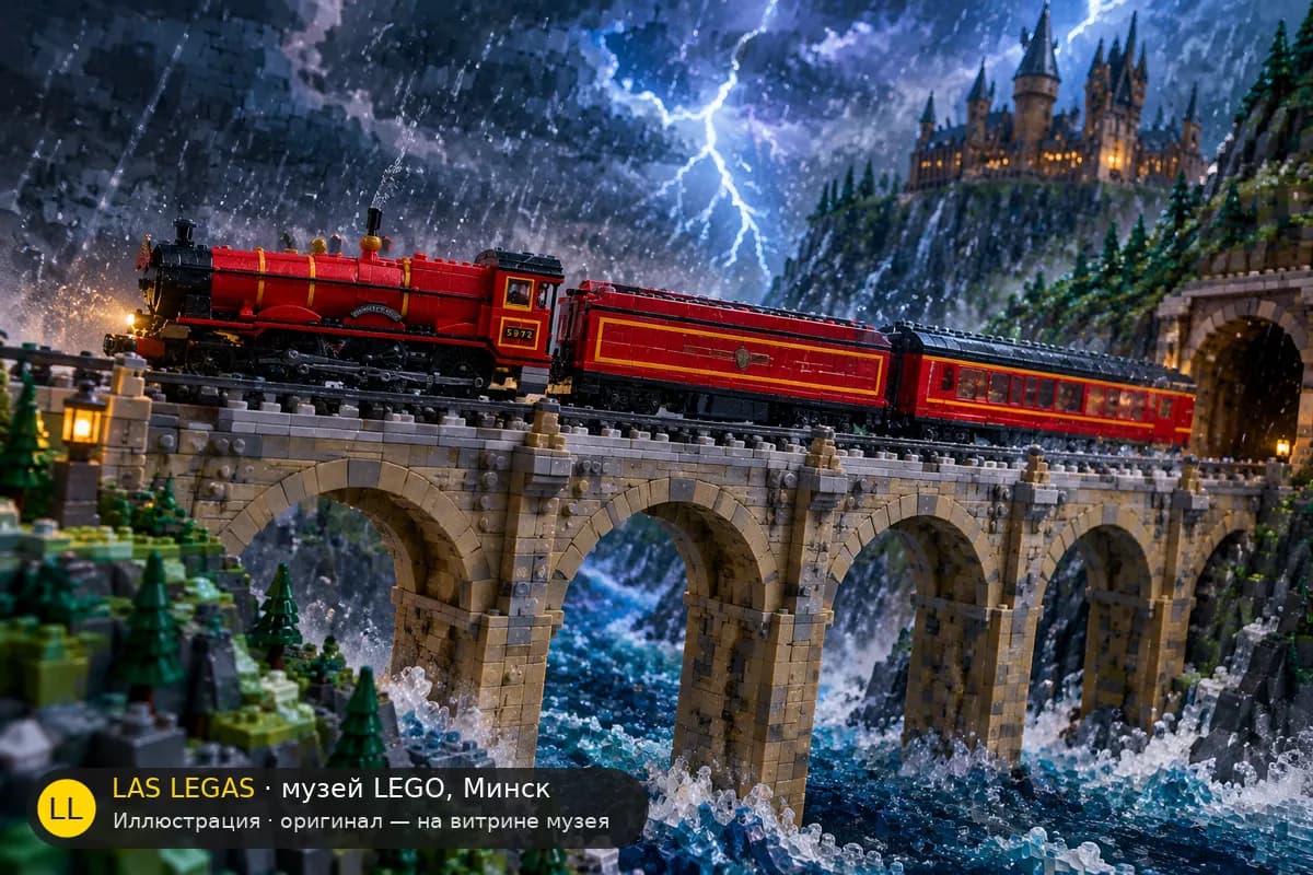 Иллюстрация: LEGO 76405 Хогвартс-экспресс — коллекционное издание в диораме своего сюжета