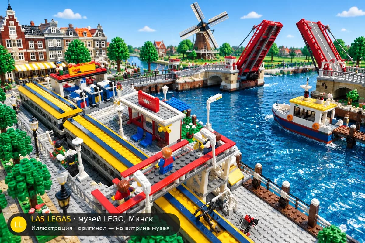 Иллюстрация: LEGO 7937 Железнодорожная станция в диораме своего сюжета