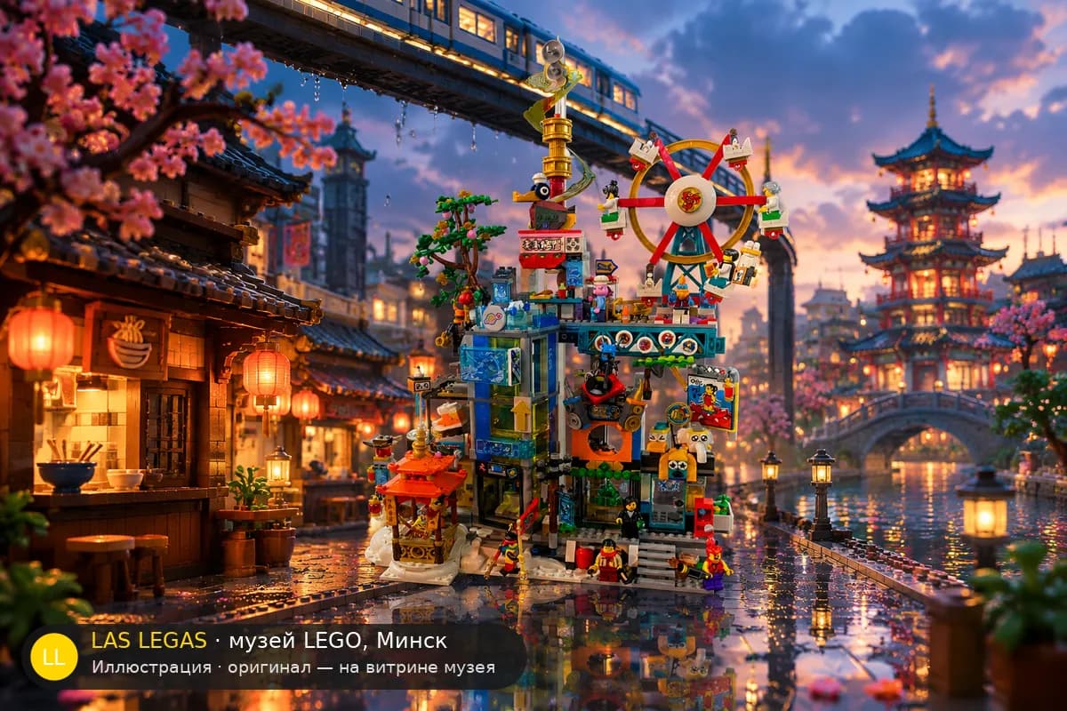 Иллюстрация: LEGO 80054 Мегаполис в диораме своего сюжета