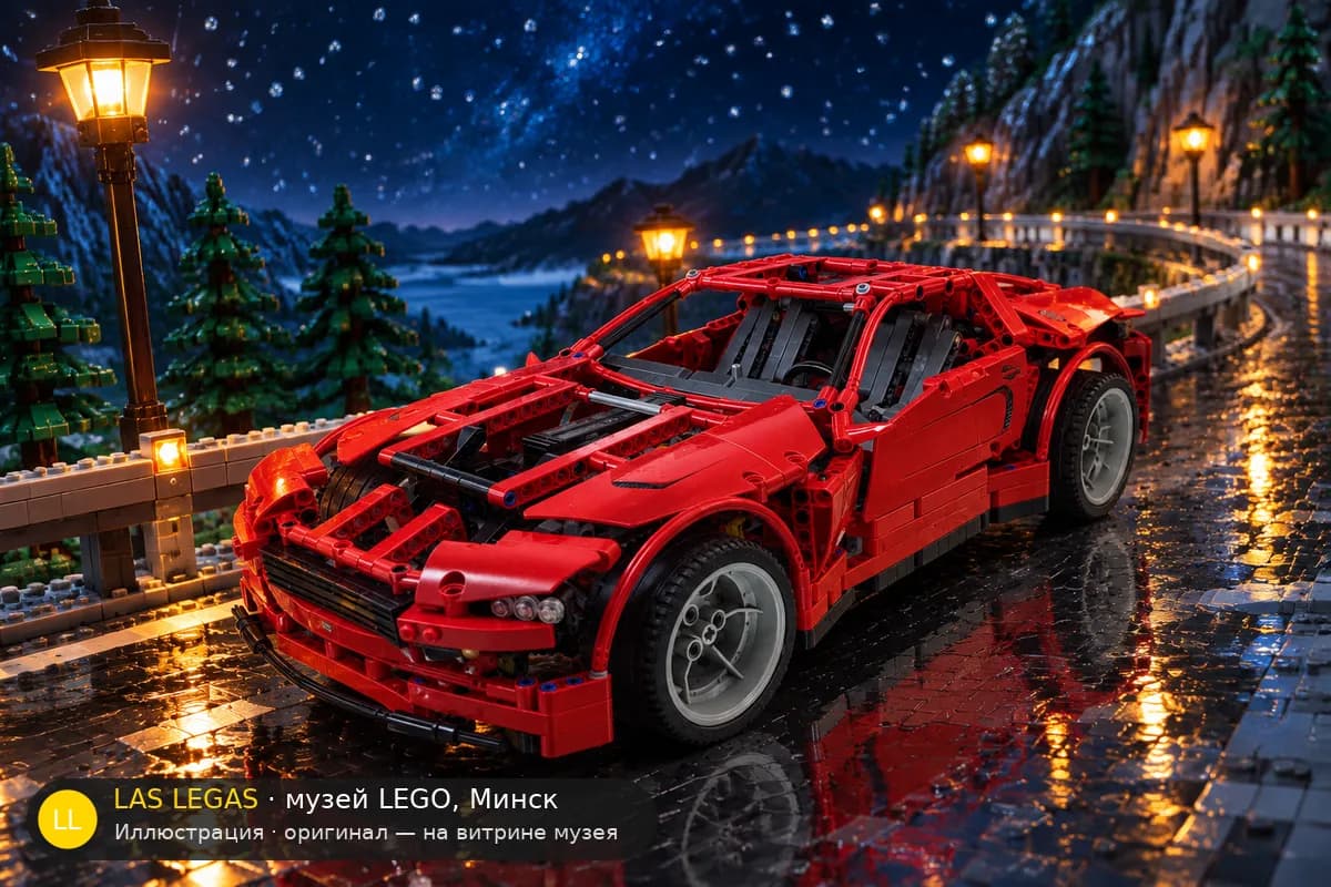 Иллюстрация: LEGO 8070 Суперкар в диораме своего сюжета