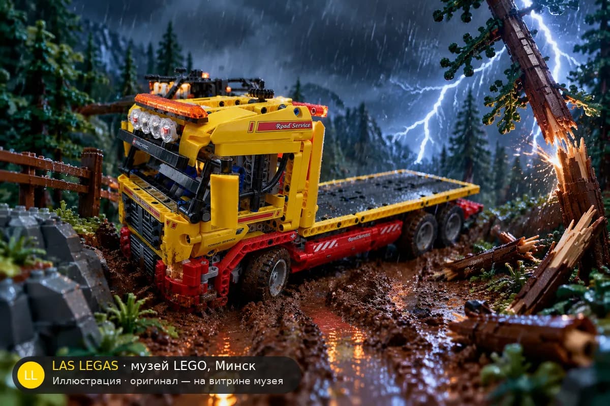 Иллюстрация: LEGO 8109 Эвакуатор в диораме своего сюжета