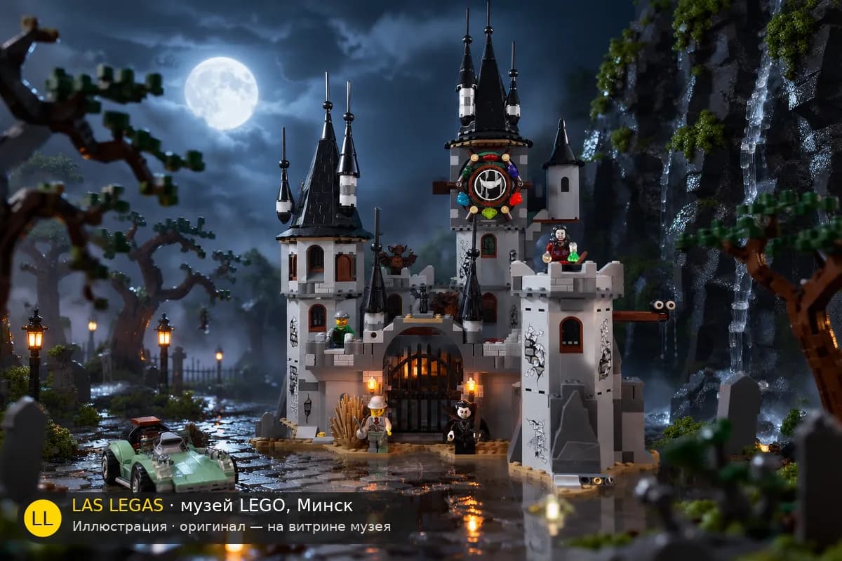 Иллюстрация: LEGO 9468 Замок вампира в диораме своего сюжета