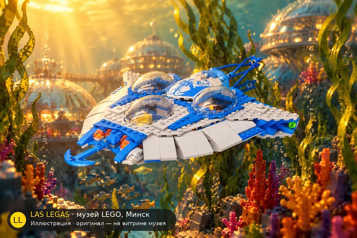 Иллюстрация: LEGO 9499 Подводная лодка гунганов в диораме своего сюжета