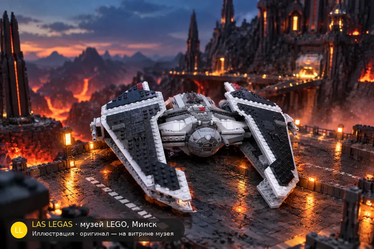 Иллюстрация: LEGO 9500 Истребитель ситхов класса «Ярость» в диораме своего сюжета