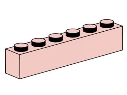 LEGO 10006 1x6 Sand Red Bricks