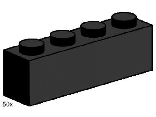 LEGO 3468 1x4 Black Bricks