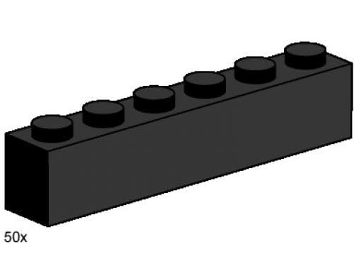 LEGO 3473 1x6 Black Bricks