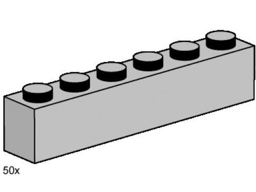 LEGO 3474 1x6 Light Grey Bricks