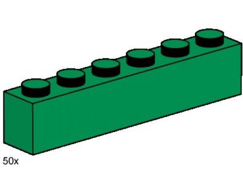 LEGO 3476 1x6 Dark Green Bricks