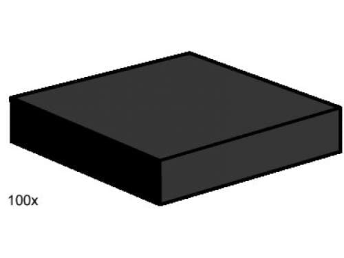 LEGO 3492 2x2 Black Smooth Tiles