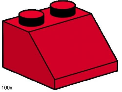LEGO 3496 2x2 Roof Tiles Steep Sloped Red