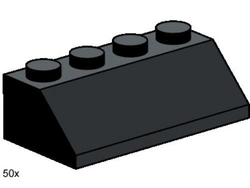 LEGO 3497 2x4 Roof Tiles Steep Sloped Black