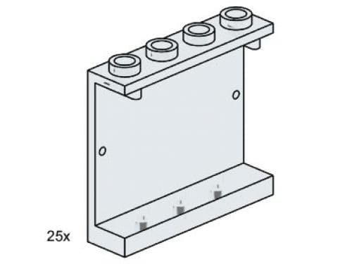 LEGO 3507 1x4x3 Wall Element Clear