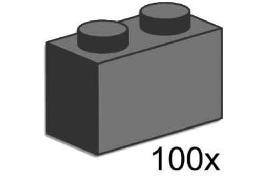 LEGO 3726 1x2 Dark Grey Bricks