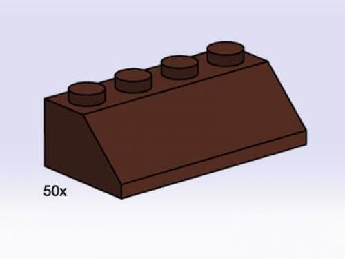 LEGO 3755 2x4 Roof Tiles Steep Sloped Brown