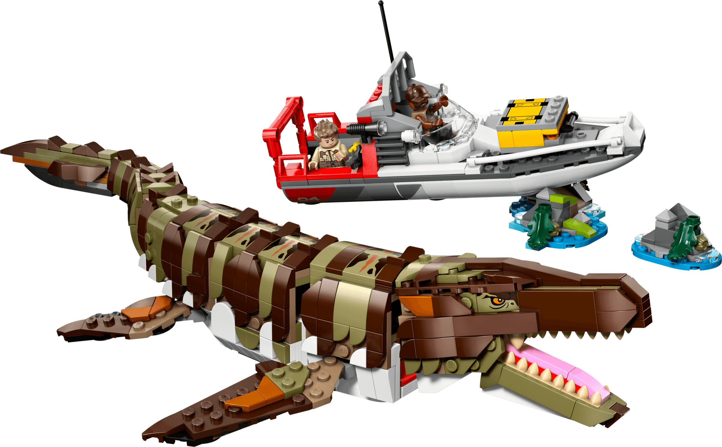 LEGO 76974 Brick-Built Mosasaurus Boat Mission