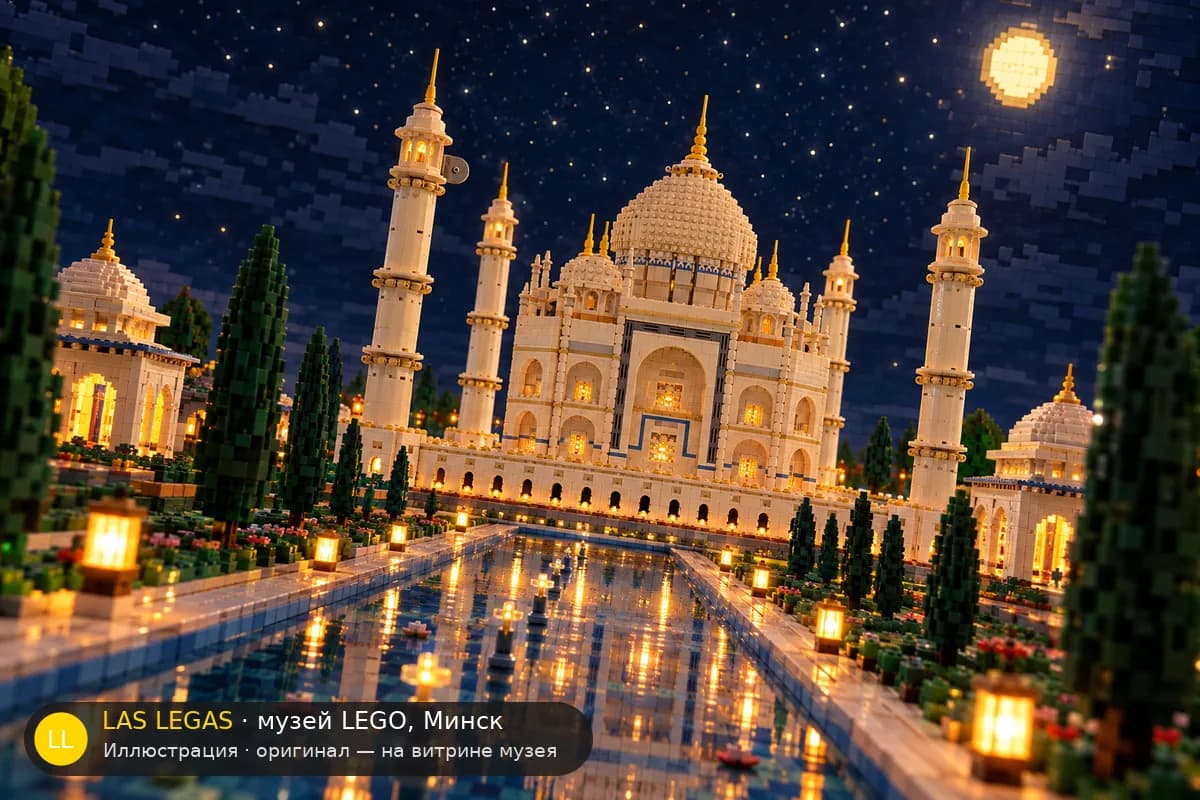 Иллюстрация: LEGO 10189 Тадж-Махал в диораме своего сюжета