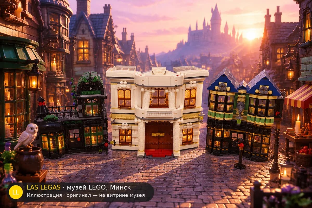 Иллюстрация: LEGO 10217 Косой переулок в диораме своего сюжета