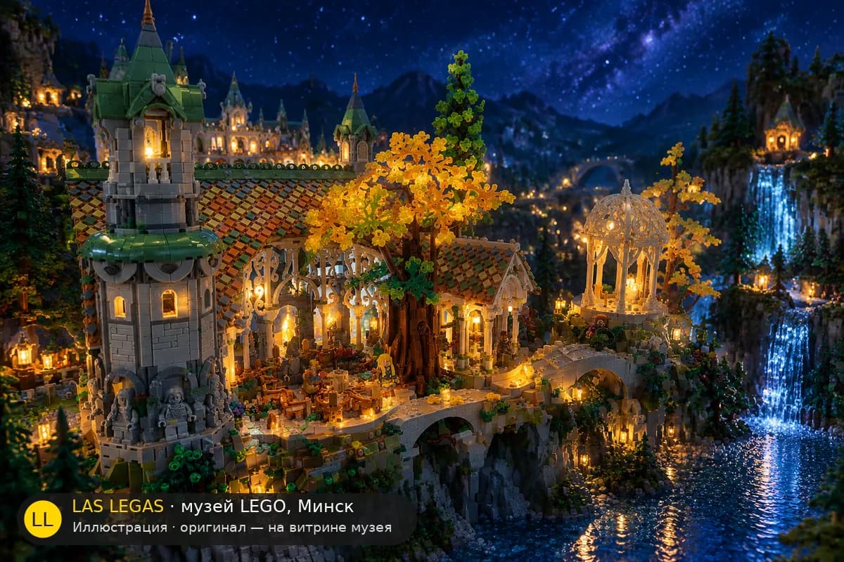 Иллюстрация: LEGO 10316 Ривенделл в диораме своего сюжета