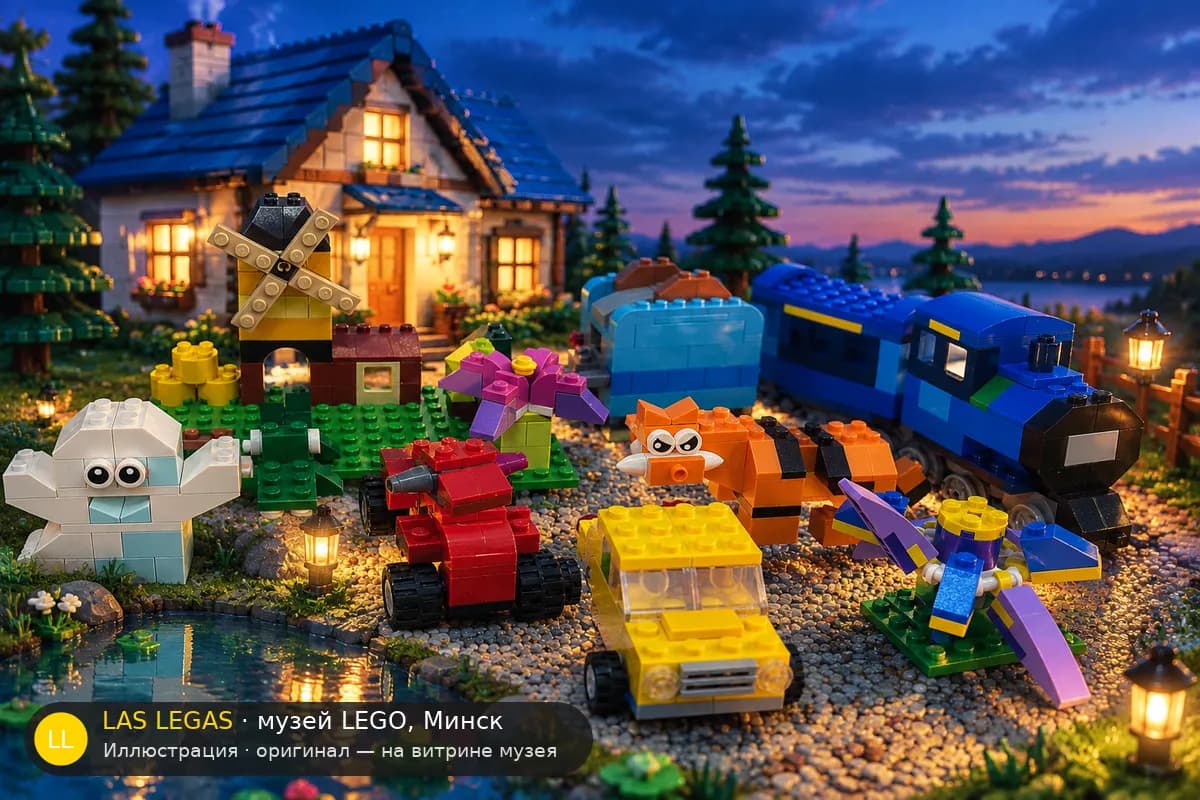 Иллюстрация: LEGO 10696 Средний творческий набор кубиков в диораме своего сюжета