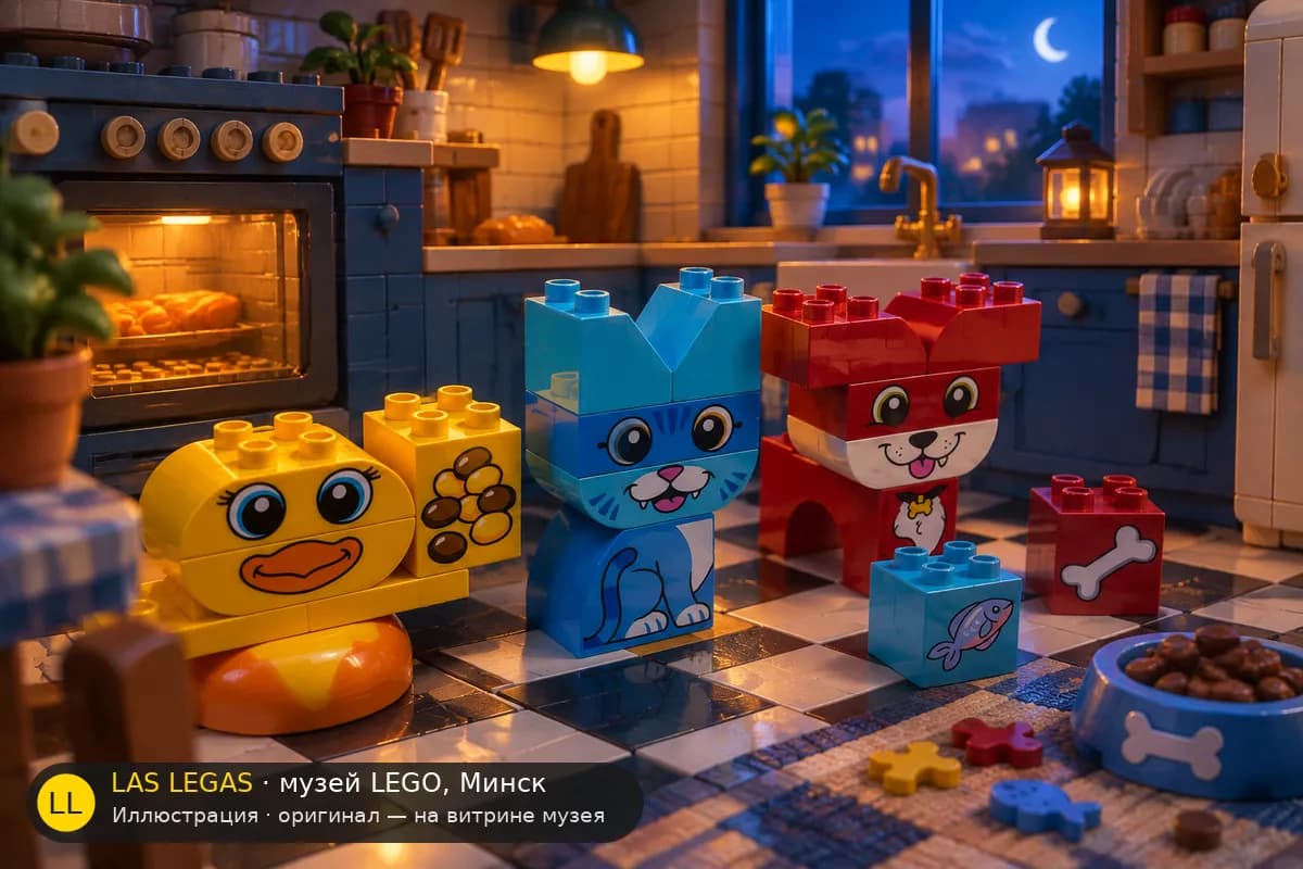 Иллюстрация: LEGO 10858 Мои первые питомцы-пазлы в диораме своего сюжета