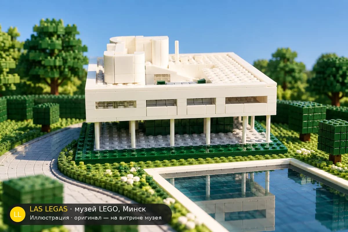 Иллюстрация: LEGO 21014 Вилла Савойя в диораме своего сюжета