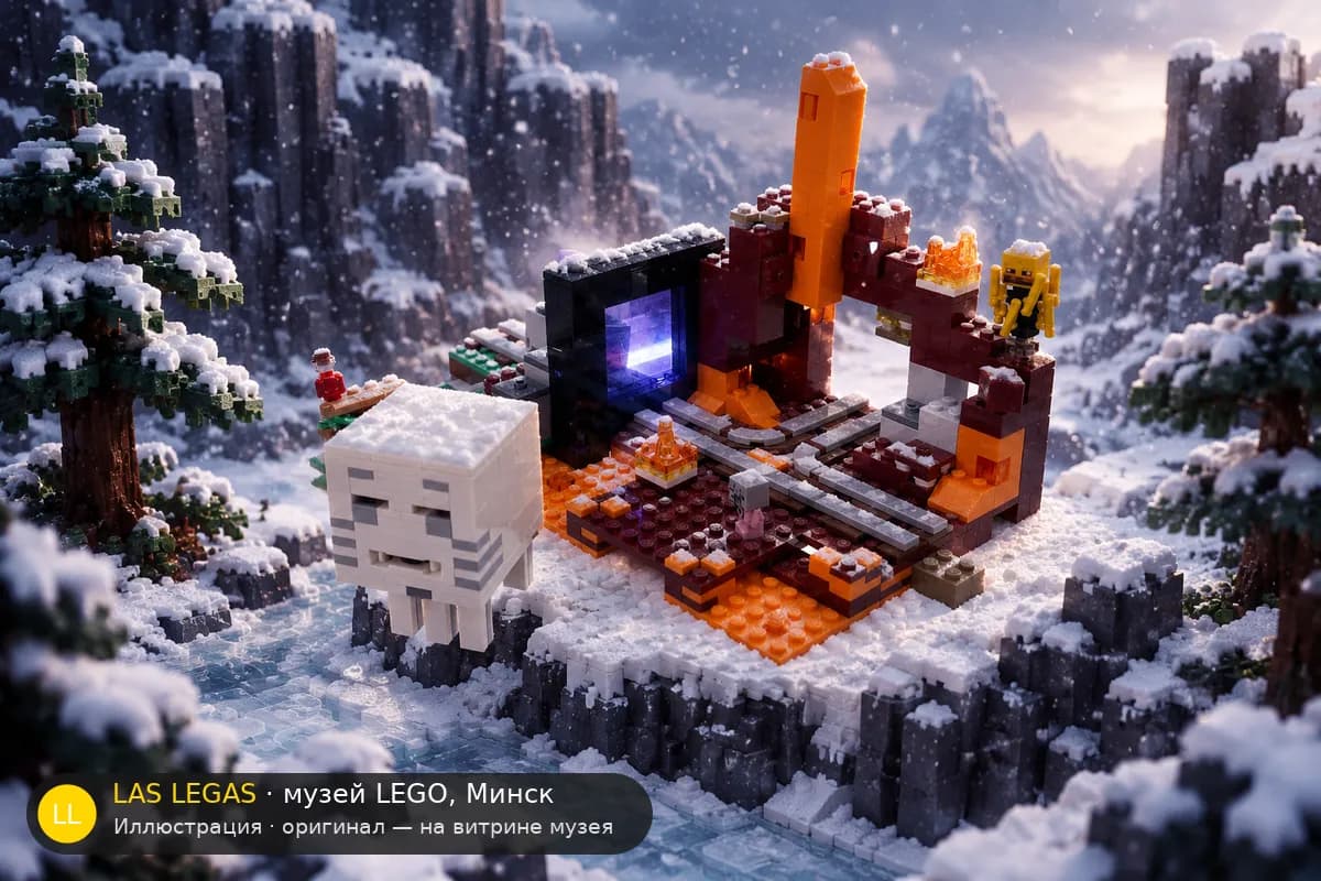 Иллюстрация: LEGO 21143 Портал в Нижний мир в диораме своего сюжета
