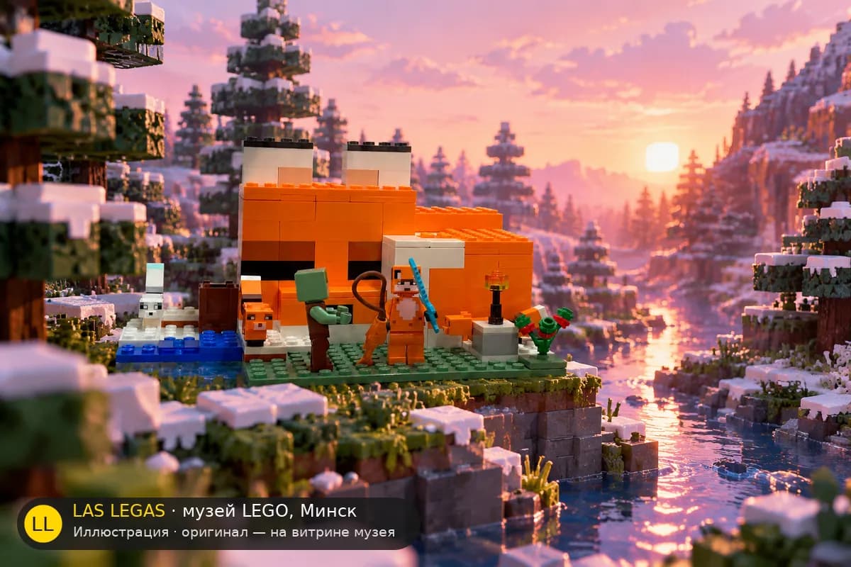 Иллюстрация: LEGO 21178 Лисьий домик в диораме своего сюжета